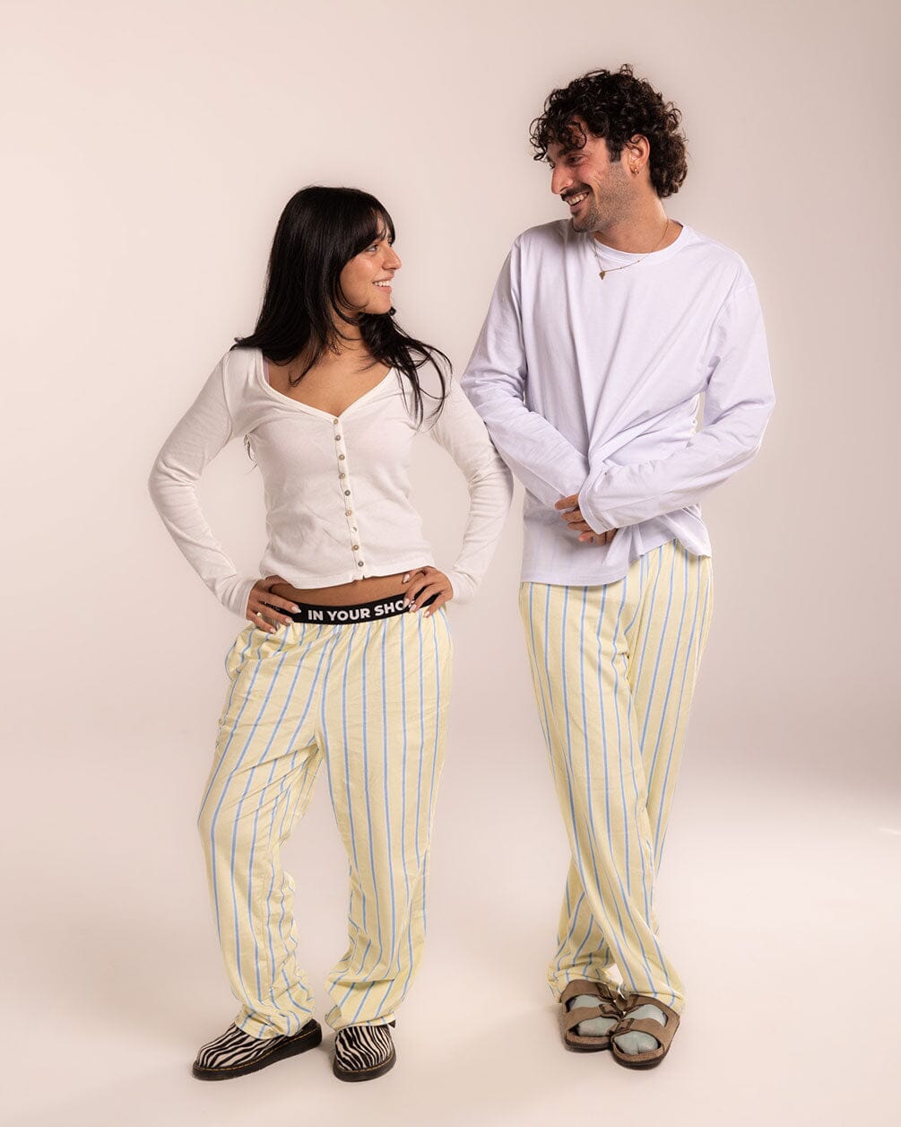 Yellow Striped Fluffy Pjoys Fluffy Pjoys IN YOUR SHOE