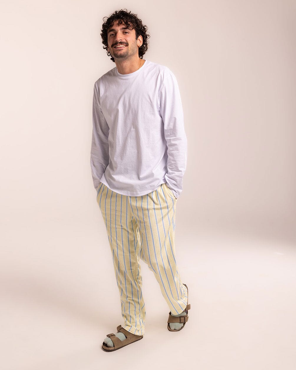 Yellow Striped Fluffy Pjoys Fluffy Pjoys IN YOUR SHOE XL