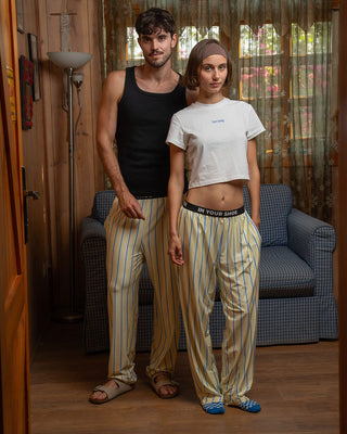 Yellow Striped Pjoys PJOYS IN YOUR SHOE S