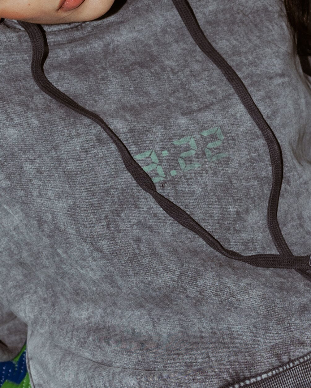 You Still Have Time Boxy Fit Hoodie Acid Washed Hoodies IN YOUR SHOE 