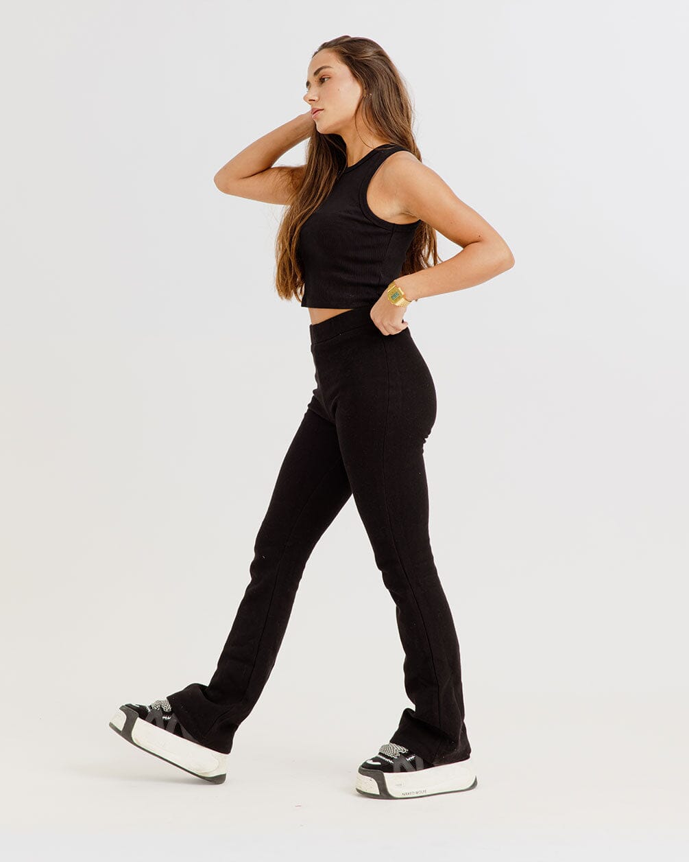 Black Flare Pants Flare Pants IN YOUR SHOE M
