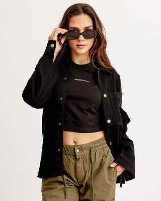 Black Overshirt Jacket Overshirt IN YOUR SHOE