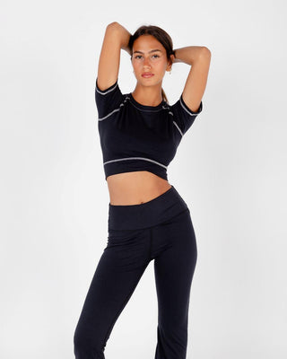 Black Stitched Cropped T-shirts Stitched Cropped T-shirts IN YOUR SHOE