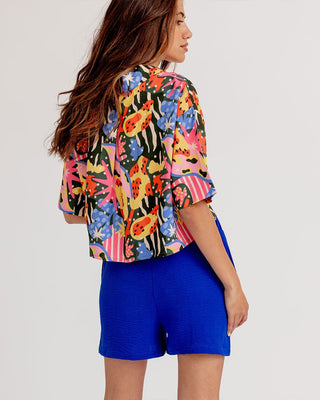 Blue Flowy Short Flowy Shorts IN YOUR SHOE