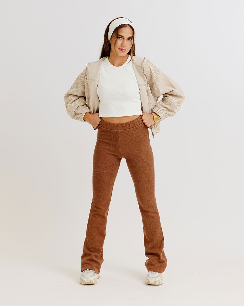 Brown Flare Pants Flare Pants IN YOUR SHOE S 
