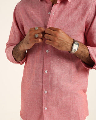 Dusty Red Linen Shirt Linen Shirt IN YOUR SHOE L
