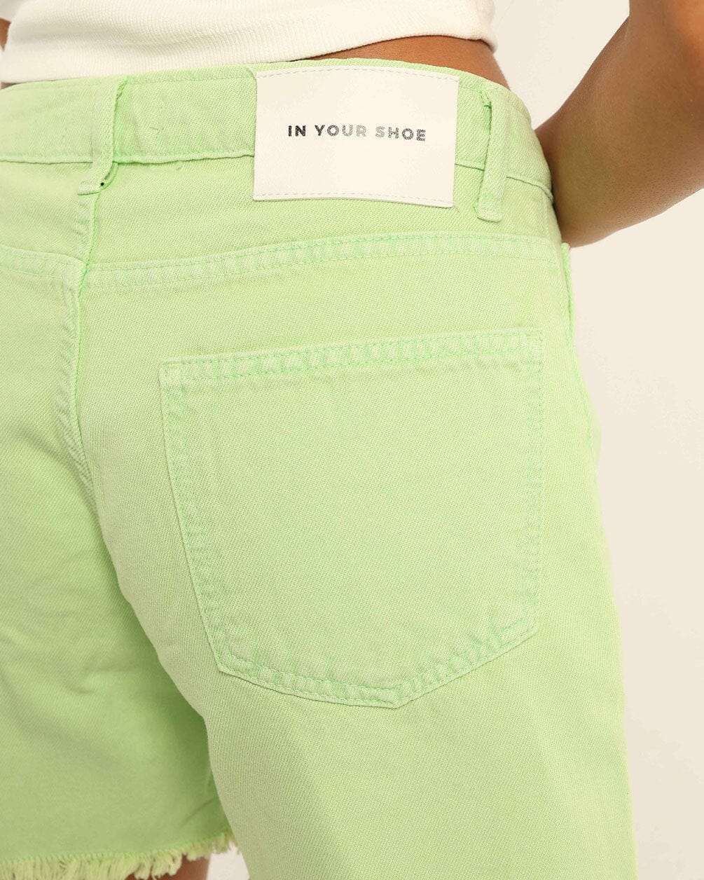 Green Denim Shorts Denim Short IN YOUR SHOE 38