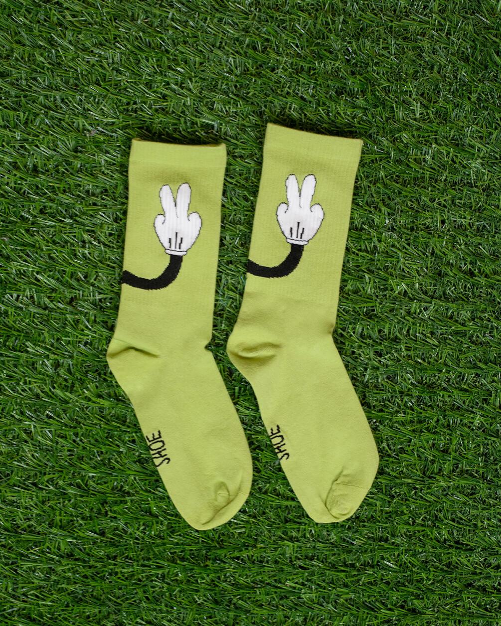 Green Peaceful Mouse (Long Socks) Neck IN YOUR SHOE