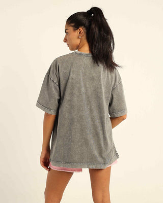 Grey Acid Washed Oversized Tee Washed Oversized Tee IN YOUR SHOE