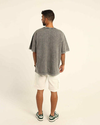 Grey Acid Washed Oversized Tee Washed Oversized Tee IN YOUR SHOE L