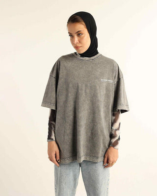 Grey Acid Washed Oversized Tee Washed Oversized Tee IN YOUR SHOE