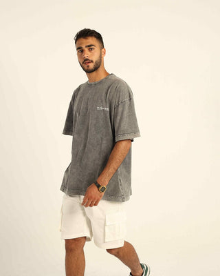 Grey Acid Washed Oversized Tee Washed Oversized Tee IN YOUR SHOE M