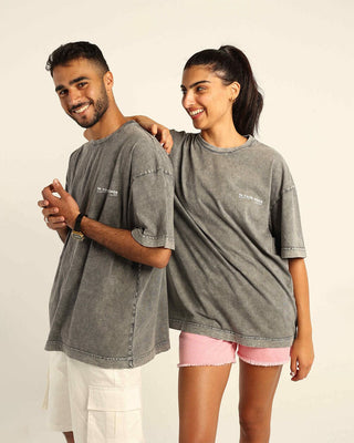 Grey Acid Washed Oversized Tee Washed Oversized Tee IN YOUR SHOE XS
