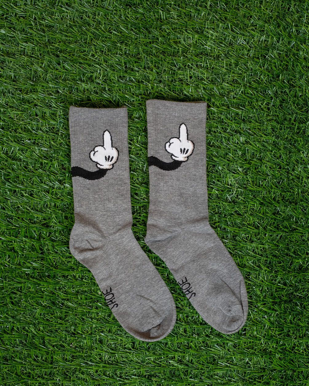 Grey Naughty Mouse (Long Socks) Neck IN YOUR SHOE 