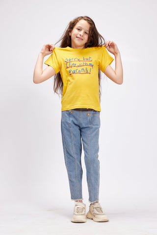 I Live With My Parents Printed Tee ( Kids ) Kids Regular Printed Tees IN YOUR SHOE 8-10