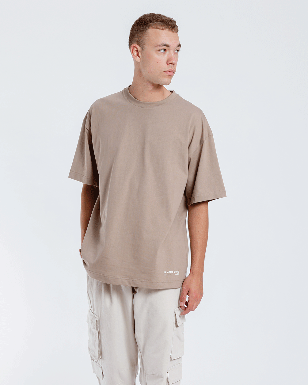 Khaki Basic Oversized Tee Basic Oversized Tees IN YOUR SHOE