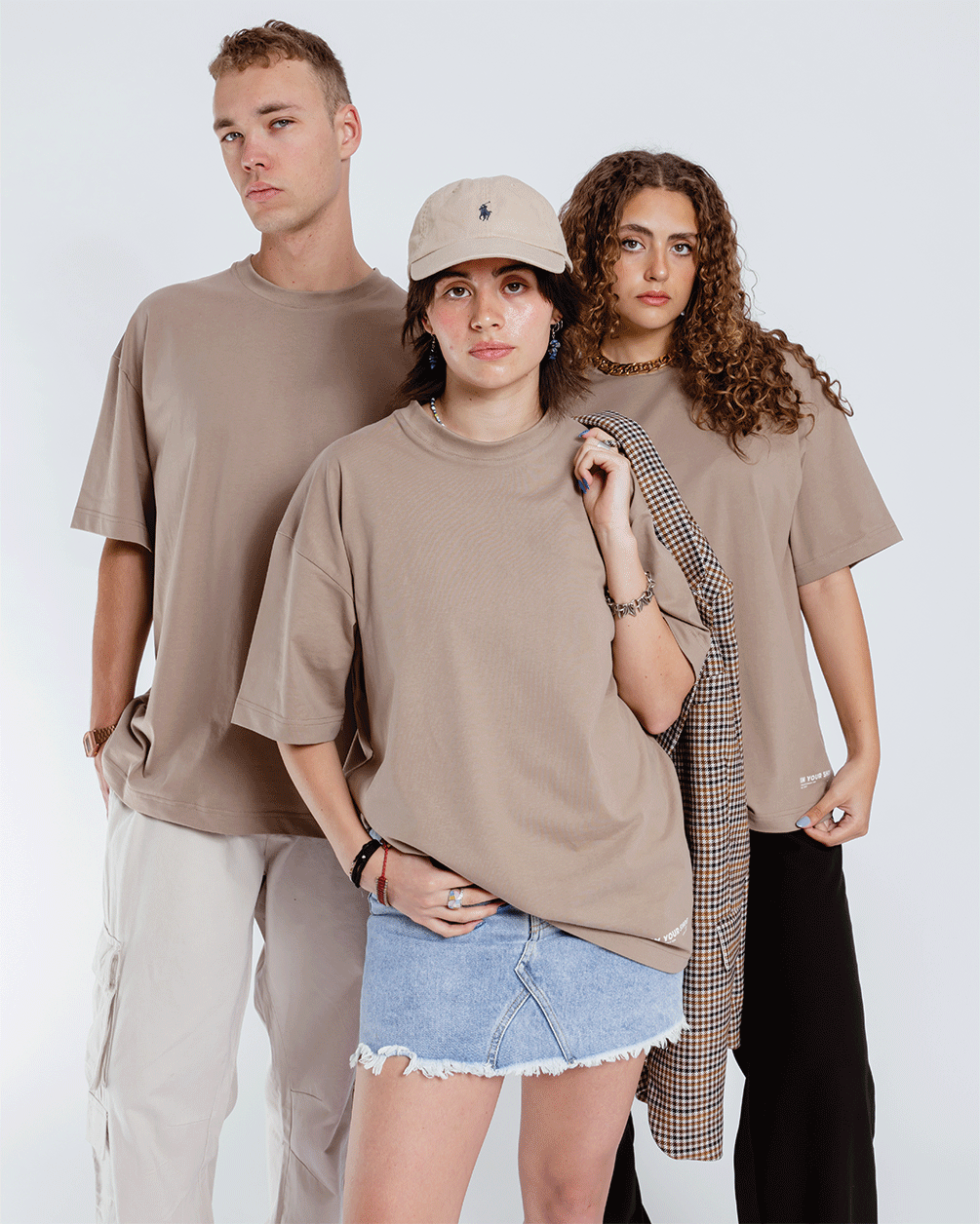 Khaki Basic Oversized Tee Basic Oversized Tees IN YOUR SHOE