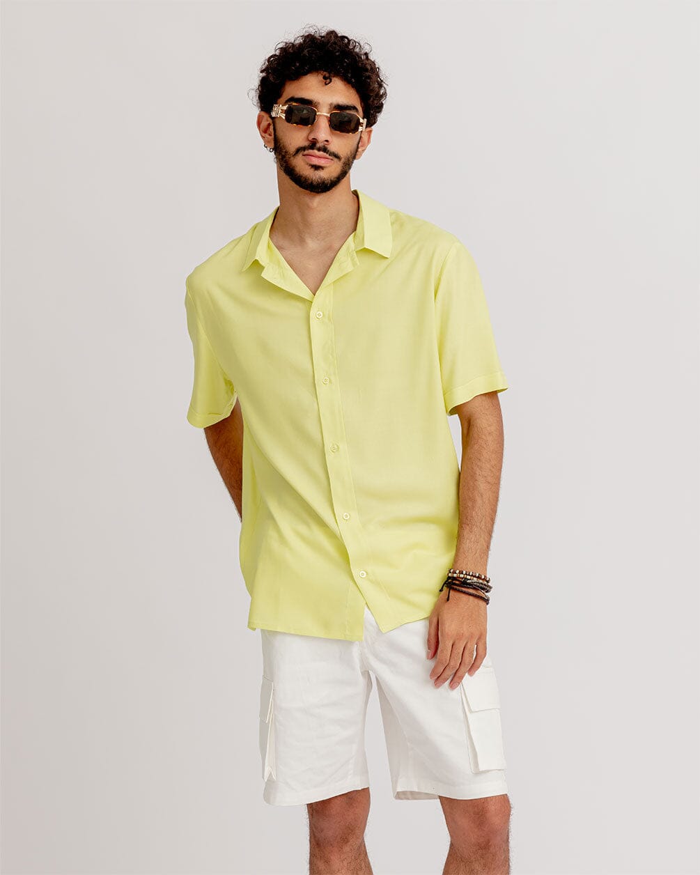 Lime Green Pleated Shirt Pleated Shirts IN YOUR SHOE 