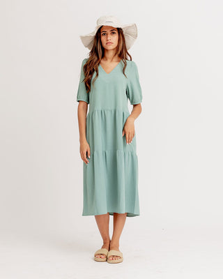 Mint Ruffled Midi Dress Women Dress IN YOUR SHOE