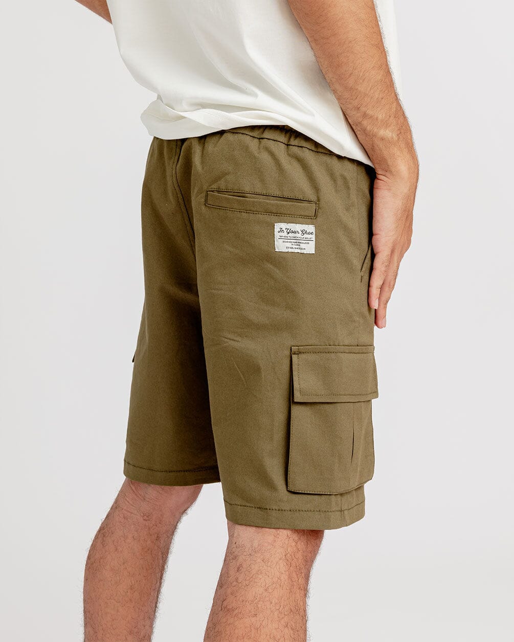 Olive Green Cargo Short Cargo Shorts IN YOUR SHOE 