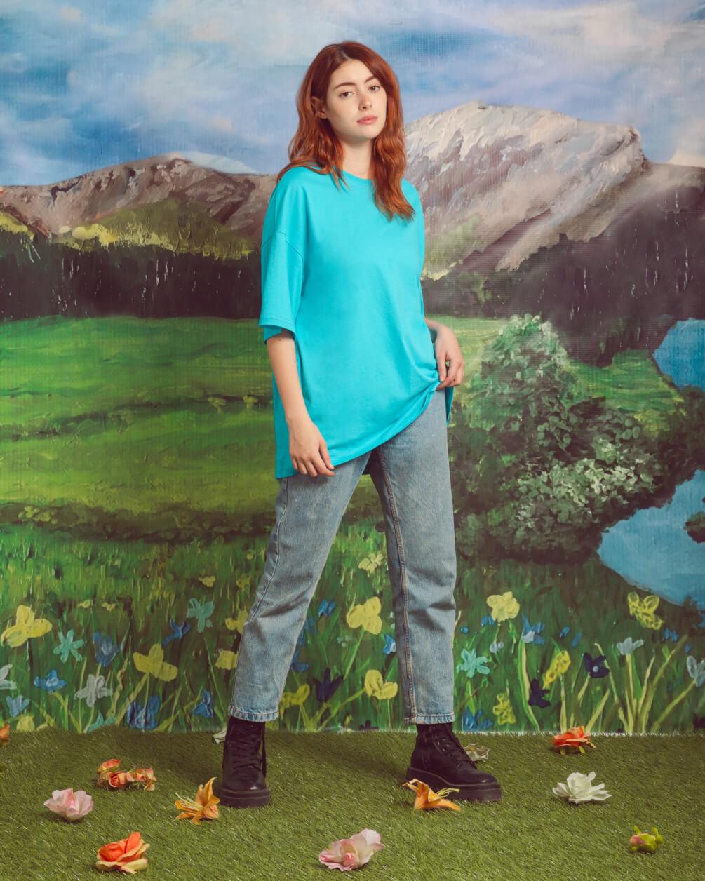 Turquoise - Basic Oversized Tees Basic Oversized Tees IN YOUR SHOE