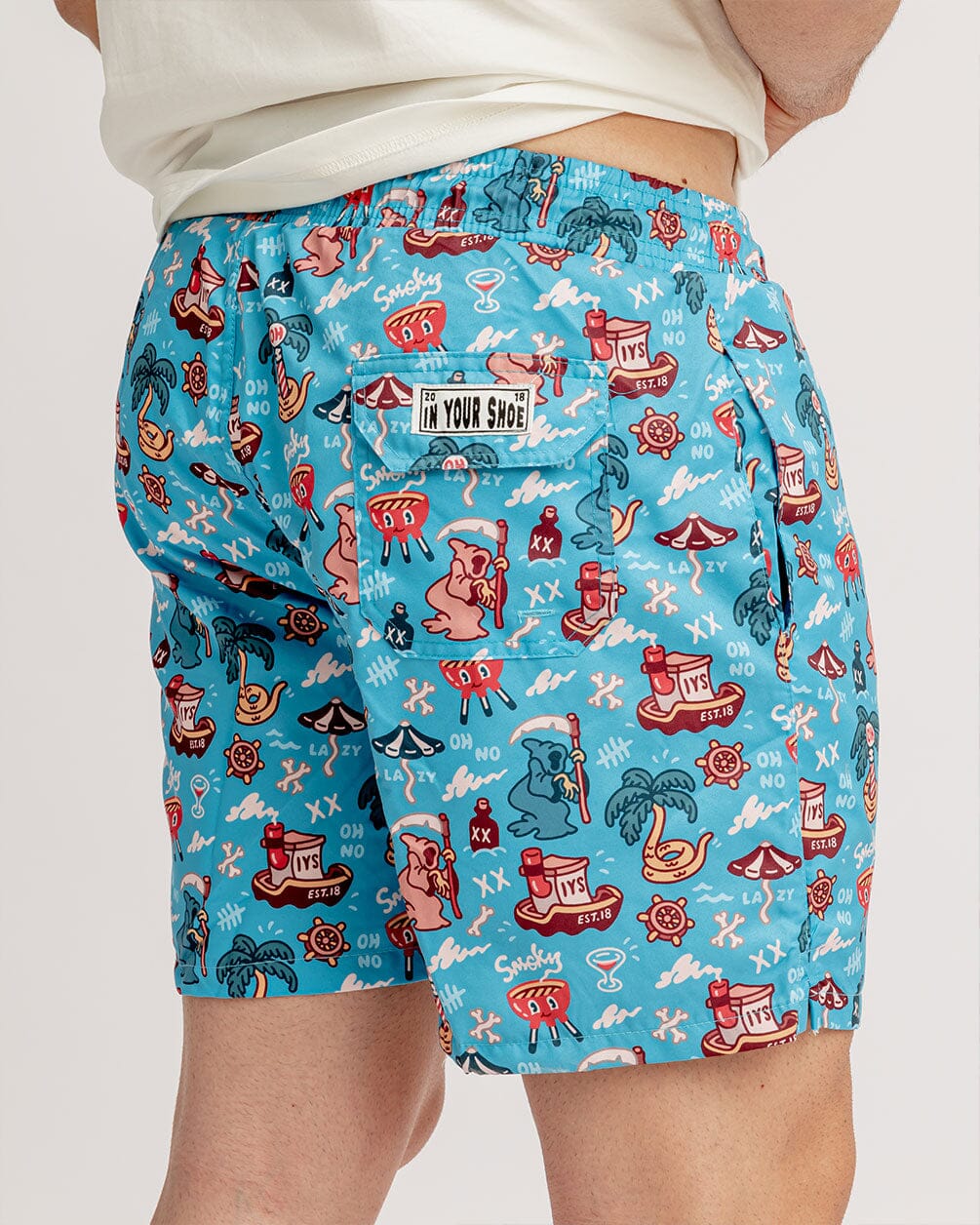 Turquoise Sea Ghost - Swim Shorts Swim Shorts IN YOUR SHOE 