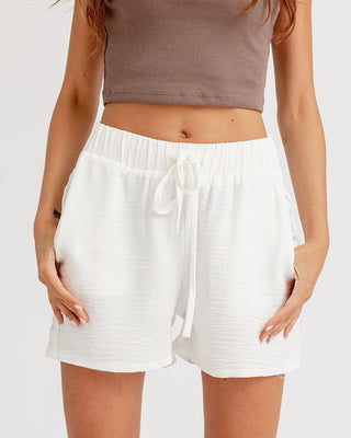 White Flowy Short Flowy Shorts IN YOUR SHOE