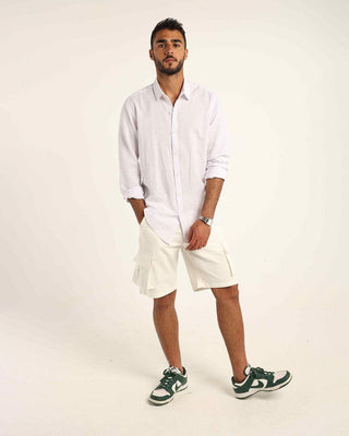 White Linen Shirt Linen Shirt IN YOUR SHOE M