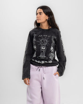 3azama 3ala 3azama Black Washed Long Sleeves Long Sleeves IN YOUR SHOE 