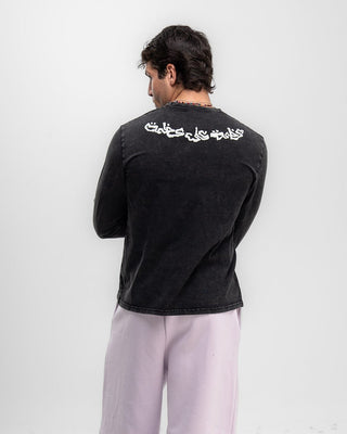 3azama 3ala 3azama Black Washed Long Sleeves Long Sleeves IN YOUR SHOE 