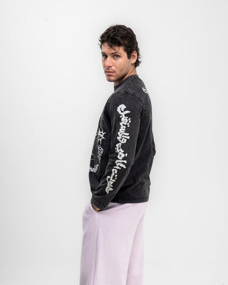 3azama 3ala 3azama Black Washed Long Sleeves Long Sleeves IN YOUR SHOE 