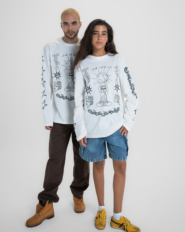 3azama 3ala 3azama White Long Sleeves
