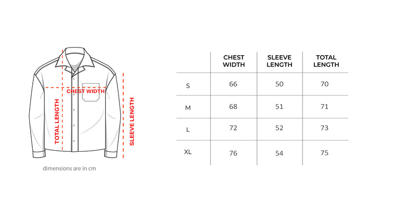 Dark Grey Super Oversized Washed Corduroy Shirt size chart