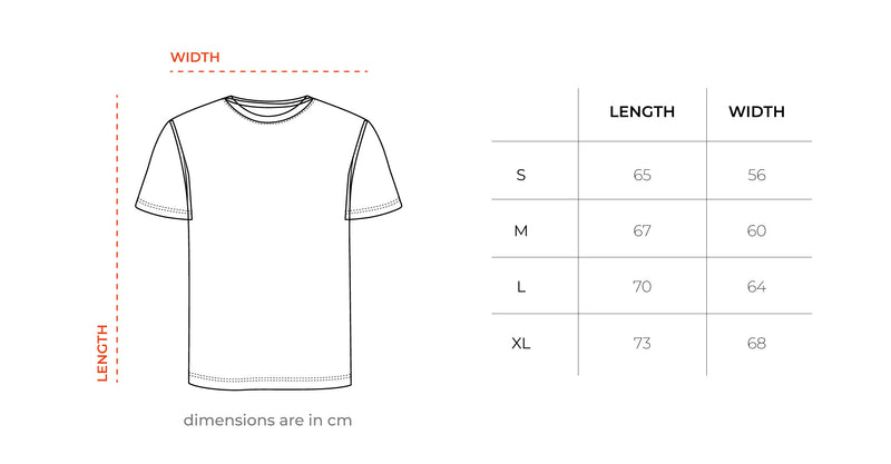 Green Washed Striped Boxy Tee size chart