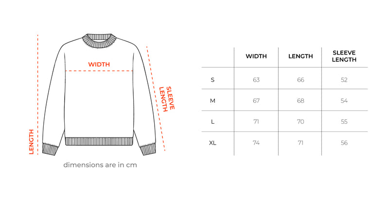 Black Boxy Crewneck size chart