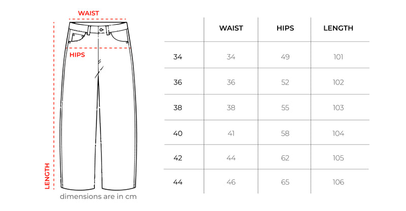 Female Blue Washed Wide Leg Jeans size chart