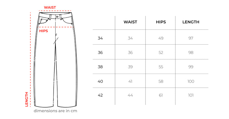 Female Brown Mid-Rise Barrel Leg Jeans size chart