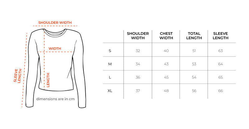 Sage Green Fitted Long Sleeve Top size chart