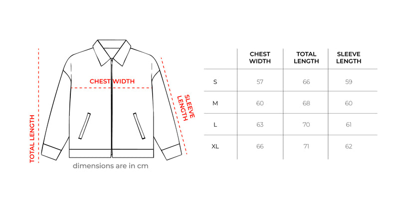 Brown Embroidered Oversized Leather Jacket size chart
