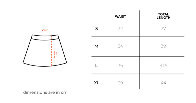 Beige Linen Skirt size chart