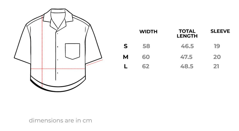 Lilac Cropped Shirt size chart
