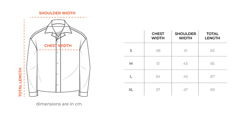 Female Red Striped Regular Shirt size chart