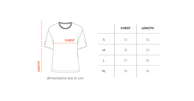 Teal Washed Short Sleeve Top size chart