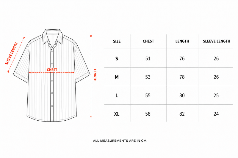 Female Blue Striped Oversized Short Sleeve Shirt size chart