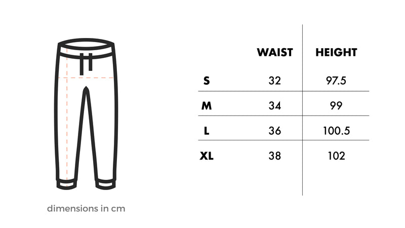 Olive Cargo Swants size chart