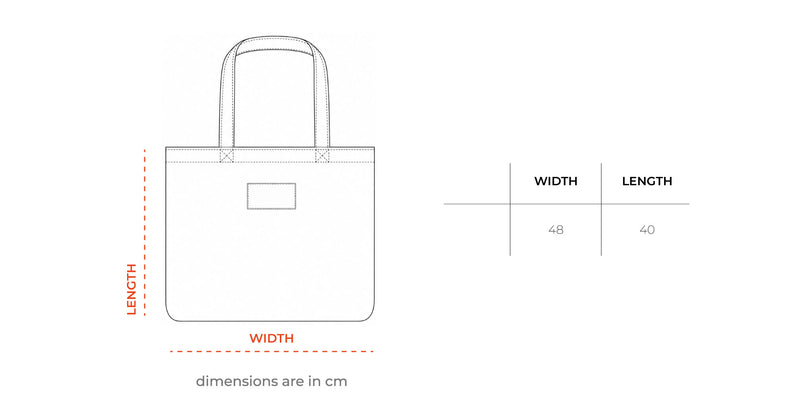 Black Plaid Tote Bag size chart