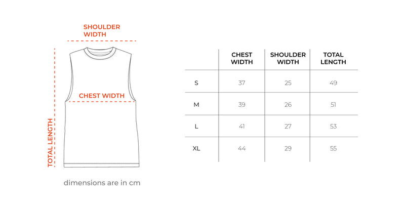 Red & Pink Striped Tank Top size chart