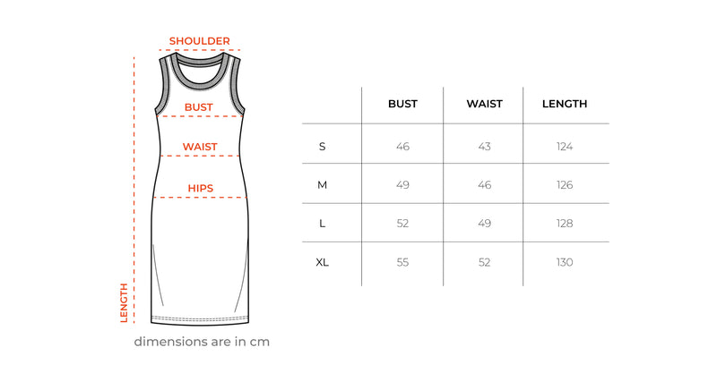 Female White Vertical Striped Knit Dress size chart