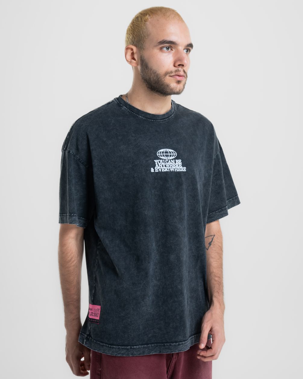 Anywhere & Everywhere Acid Washed Oversized Tee Washed Oversized Tee IN YOUR SHOE 
