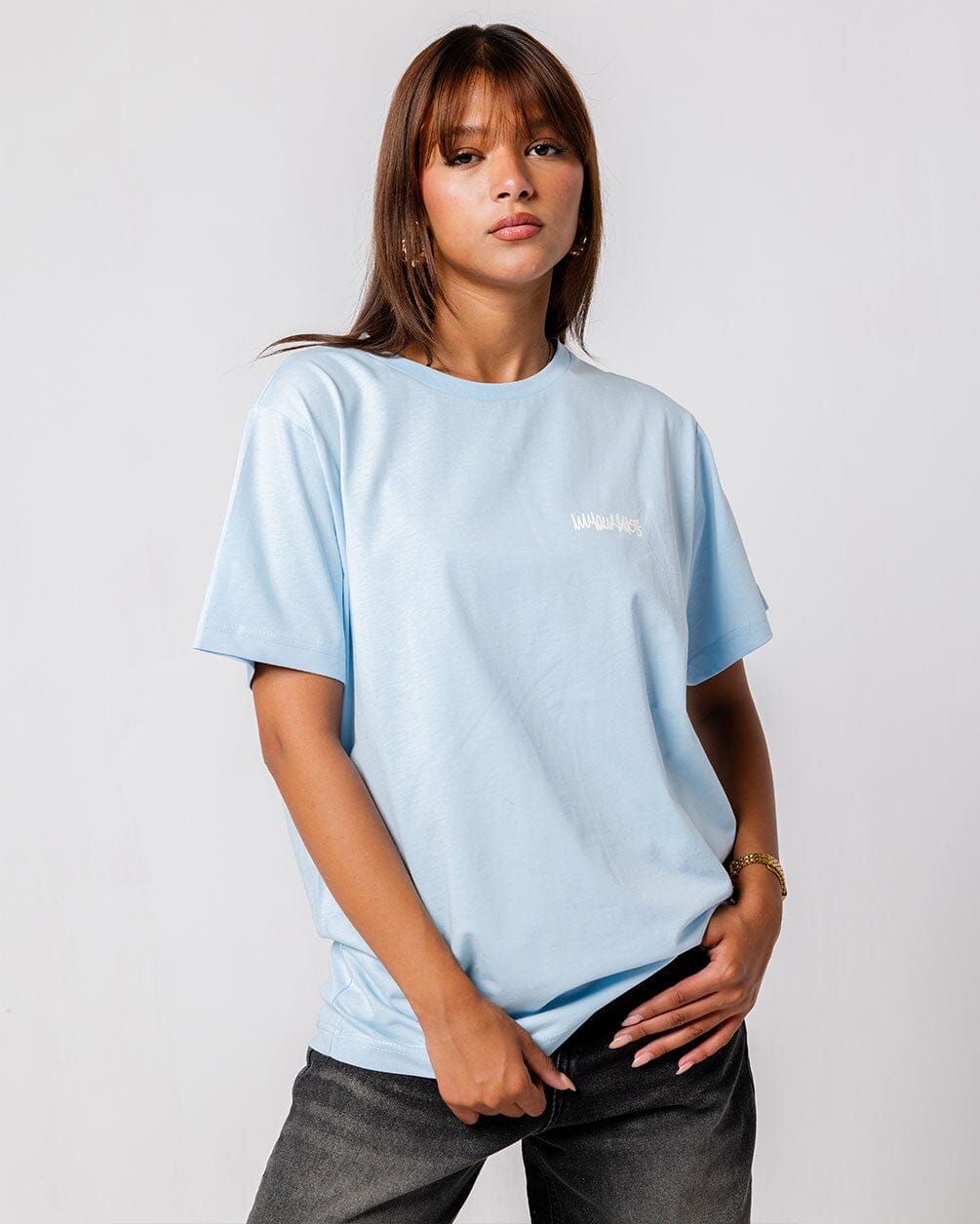 Baby Blue IYS Printed Regular Tee Printed Regular Tees IN YOUR SHOE S 